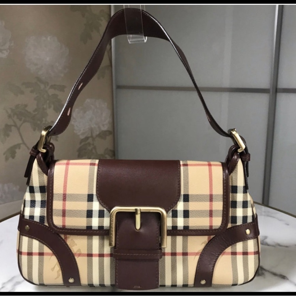 Burberry haymarket print shoulder bag